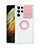 Silikon Hülle Handyhülle Ultradünn Schutzhülle Flexible Tasche Durchsichtig Transparent mit Fingerring Ständer S02 für Samsung Galaxy S22 Ultra 5G