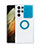 Silikon Hülle Handyhülle Ultradünn Schutzhülle Flexible Tasche Durchsichtig Transparent mit Fingerring Ständer S02 für Samsung Galaxy S22 Ultra 5G Blau