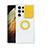 Silikon Hülle Handyhülle Ultradünn Schutzhülle Flexible Tasche Durchsichtig Transparent mit Fingerring Ständer S02 für Samsung Galaxy S22 Ultra 5G Gelb