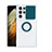 Silikon Hülle Handyhülle Ultradünn Schutzhülle Flexible Tasche Durchsichtig Transparent mit Fingerring Ständer S02 für Samsung Galaxy S22 Ultra 5G Nachtgrün