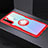 Silikon Hülle Handyhülle Ultradünn Schutzhülle Flexible Tasche Durchsichtig Transparent mit Magnetisch Fingerring Ständer C01 für Xiaomi Redmi Note 8T Rot