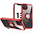 Silikon Hülle Handyhülle Ultradünn Schutzhülle Flexible Tasche Durchsichtig Transparent mit Magnetisch Fingerring Ständer S01 für Apple iPhone 13 Rot