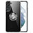 Silikon Hülle Handyhülle Ultradünn Schutzhülle Flexible Tasche Durchsichtig Transparent mit Magnetisch Fingerring Ständer S02 für Samsung Galaxy S22 Plus 5G
