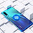 Silikon Hülle Handyhülle Ultradünn Schutzhülle Tasche Durchsichtig Transparent mit Magnetisch Fingerring Ständer C02 für Huawei P30 Blau