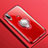 Silikon Hülle Handyhülle Ultradünn Schutzhülle Tasche Durchsichtig Transparent mit Magnetisch Fingerring Ständer S01 für Huawei P20 Lite Rot