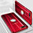 Silikon Hülle Handyhülle Ultradünn Schutzhülle Tasche Durchsichtig Transparent mit Magnetisch Fingerring Ständer S01 für Oppo R17 Neo Rot