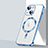 Silikon Hülle Handyhülle Ultradünn Tasche mit Mag-Safe Magnetic Magnetisch Durchsichtig Transparent LD2 für Apple iPhone 13 Blau
