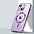 Silikon Hülle Handyhülle Ultradünn Tasche mit Mag-Safe Magnetic Magnetisch Durchsichtig Transparent LD2 für Apple iPhone 13 Violett