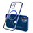 Silikon Hülle Handyhülle Ultradünn Tasche mit Mag-Safe Magnetic Magnetisch Durchsichtig Transparent M01 für Apple iPhone 12 Blau