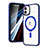 Silikon Hülle Handyhülle Ultradünn Tasche mit Mag-Safe Magnetic Magnetisch Durchsichtig Transparent SD1 für Apple iPhone 11 Blau