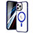 Silikon Hülle Handyhülle Ultradünn Tasche mit Mag-Safe Magnetic Magnetisch Durchsichtig Transparent SD1 für Apple iPhone 13 Pro Max Blau