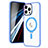 Silikon Hülle Handyhülle Ultradünn Tasche mit Mag-Safe Magnetic Magnetisch Durchsichtig Transparent SD1 für Apple iPhone 13 Pro Max Hellblau
