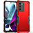 Silikon Hülle Handyhülle und Kunststoff Schutzhülle Hartschalen Tasche für Motorola Moto G200 5G Rot