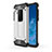 Silikon Hülle Handyhülle und Kunststoff Schutzhülle Hartschalen Tasche für Motorola Moto One Zoom Silber