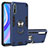 Silikon Hülle Handyhülle und Kunststoff Schutzhülle Hartschalen Tasche mit Magnetisch Fingerring Ständer für Huawei Enjoy 10S