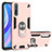 Silikon Hülle Handyhülle und Kunststoff Schutzhülle Hartschalen Tasche mit Magnetisch Fingerring Ständer für Huawei Enjoy 10S