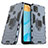 Silikon Hülle Handyhülle und Kunststoff Schutzhülle Hartschalen Tasche mit Magnetisch Fingerring Ständer für Oppo A15