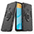 Silikon Hülle Handyhülle und Kunststoff Schutzhülle Hartschalen Tasche mit Magnetisch Fingerring Ständer für Oppo A15