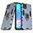 Silikon Hülle Handyhülle und Kunststoff Schutzhülle Hartschalen Tasche mit Magnetisch Fingerring Ständer für Oppo A73 5G