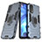 Silikon Hülle Handyhülle und Kunststoff Schutzhülle Hartschalen Tasche mit Magnetisch Fingerring Ständer für Oppo Reno4 4G