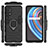 Silikon Hülle Handyhülle und Kunststoff Schutzhülle Hartschalen Tasche mit Magnetisch Fingerring Ständer für Realme X7 5G