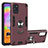 Silikon Hülle Handyhülle und Kunststoff Schutzhülle Hartschalen Tasche mit Magnetisch Fingerring Ständer für Samsung Galaxy A31 Fuchsie