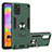 Silikon Hülle Handyhülle und Kunststoff Schutzhülle Hartschalen Tasche mit Magnetisch Fingerring Ständer für Samsung Galaxy A31 Grün