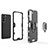 Silikon Hülle Handyhülle und Kunststoff Schutzhülle Hartschalen Tasche mit Magnetisch Fingerring Ständer für Samsung Galaxy S23 5G