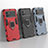 Silikon Hülle Handyhülle und Kunststoff Schutzhülle Hartschalen Tasche mit Magnetisch Fingerring Ständer für Vivo iQOO 9 5G