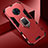 Silikon Hülle Handyhülle und Kunststoff Schutzhülle Hartschalen Tasche mit Magnetisch Fingerring Ständer für Vivo Nex 3 5G Rot