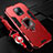 Silikon Hülle Handyhülle und Kunststoff Schutzhülle Hartschalen Tasche mit Magnetisch Fingerring Ständer für Xiaomi Redmi 10X 5G Rot