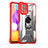 Silikon Hülle Handyhülle und Kunststoff Schutzhülle Hartschalen Tasche mit Magnetisch Fingerring Ständer J02S für Samsung Galaxy F22 4G