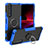 Silikon Hülle Handyhülle und Kunststoff Schutzhülle Hartschalen Tasche mit Magnetisch Fingerring Ständer JX1 für Sony Xperia 1 III Blau