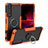 Silikon Hülle Handyhülle und Kunststoff Schutzhülle Hartschalen Tasche mit Magnetisch Fingerring Ständer JX1 für Sony Xperia 1 III Orange
