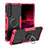 Silikon Hülle Handyhülle und Kunststoff Schutzhülle Hartschalen Tasche mit Magnetisch Fingerring Ständer JX1 für Sony Xperia 1 III Pink