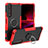 Silikon Hülle Handyhülle und Kunststoff Schutzhülle Hartschalen Tasche mit Magnetisch Fingerring Ständer JX1 für Sony Xperia 1 III Rot