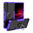 Silikon Hülle Handyhülle und Kunststoff Schutzhülle Hartschalen Tasche mit Magnetisch Fingerring Ständer JX1 für Sony Xperia 1 III Violett
