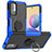 Silikon Hülle Handyhülle und Kunststoff Schutzhülle Hartschalen Tasche mit Magnetisch Fingerring Ständer JX1 für Xiaomi POCO M3 Pro 5G Blau