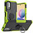 Silikon Hülle Handyhülle und Kunststoff Schutzhülle Hartschalen Tasche mit Magnetisch Fingerring Ständer JX1 für Xiaomi POCO M3 Pro 5G Grün