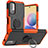 Silikon Hülle Handyhülle und Kunststoff Schutzhülle Hartschalen Tasche mit Magnetisch Fingerring Ständer JX1 für Xiaomi POCO M3 Pro 5G Orange