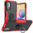 Silikon Hülle Handyhülle und Kunststoff Schutzhülle Hartschalen Tasche mit Magnetisch Fingerring Ständer JX1 für Xiaomi POCO M3 Pro 5G Rot