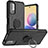 Silikon Hülle Handyhülle und Kunststoff Schutzhülle Hartschalen Tasche mit Magnetisch Fingerring Ständer JX1 für Xiaomi POCO M3 Pro 5G Schwarz