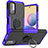 Silikon Hülle Handyhülle und Kunststoff Schutzhülle Hartschalen Tasche mit Magnetisch Fingerring Ständer JX1 für Xiaomi POCO M3 Pro 5G Violett