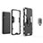 Silikon Hülle Handyhülle und Kunststoff Schutzhülle Hartschalen Tasche mit Magnetisch Fingerring Ständer KC1 für Samsung Galaxy A50