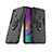 Silikon Hülle Handyhülle und Kunststoff Schutzhülle Hartschalen Tasche mit Magnetisch Fingerring Ständer KC1 für Samsung Galaxy M11 Schwarz