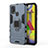 Silikon Hülle Handyhülle und Kunststoff Schutzhülle Hartschalen Tasche mit Magnetisch Fingerring Ständer KC2 für Samsung Galaxy M31 Prime Edition
