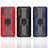 Silikon Hülle Handyhülle und Kunststoff Schutzhülle Hartschalen Tasche mit Magnetisch Fingerring Ständer KC3 für Samsung Galaxy A50