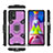Silikon Hülle Handyhülle und Kunststoff Schutzhülle Hartschalen Tasche mit Magnetisch Fingerring Ständer KC4 für Samsung Galaxy M51