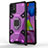 Silikon Hülle Handyhülle und Kunststoff Schutzhülle Hartschalen Tasche mit Magnetisch Fingerring Ständer KC4 für Samsung Galaxy M51 Violett