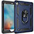 Silikon Hülle Handyhülle und Kunststoff Schutzhülle Hartschalen Tasche mit Magnetisch Fingerring Ständer MQ1 für Apple iPad Air 2 Blau